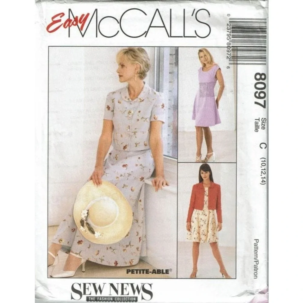 McCalls Sewing Pattern 8097 Jacket and Dress Misses Size 10-14